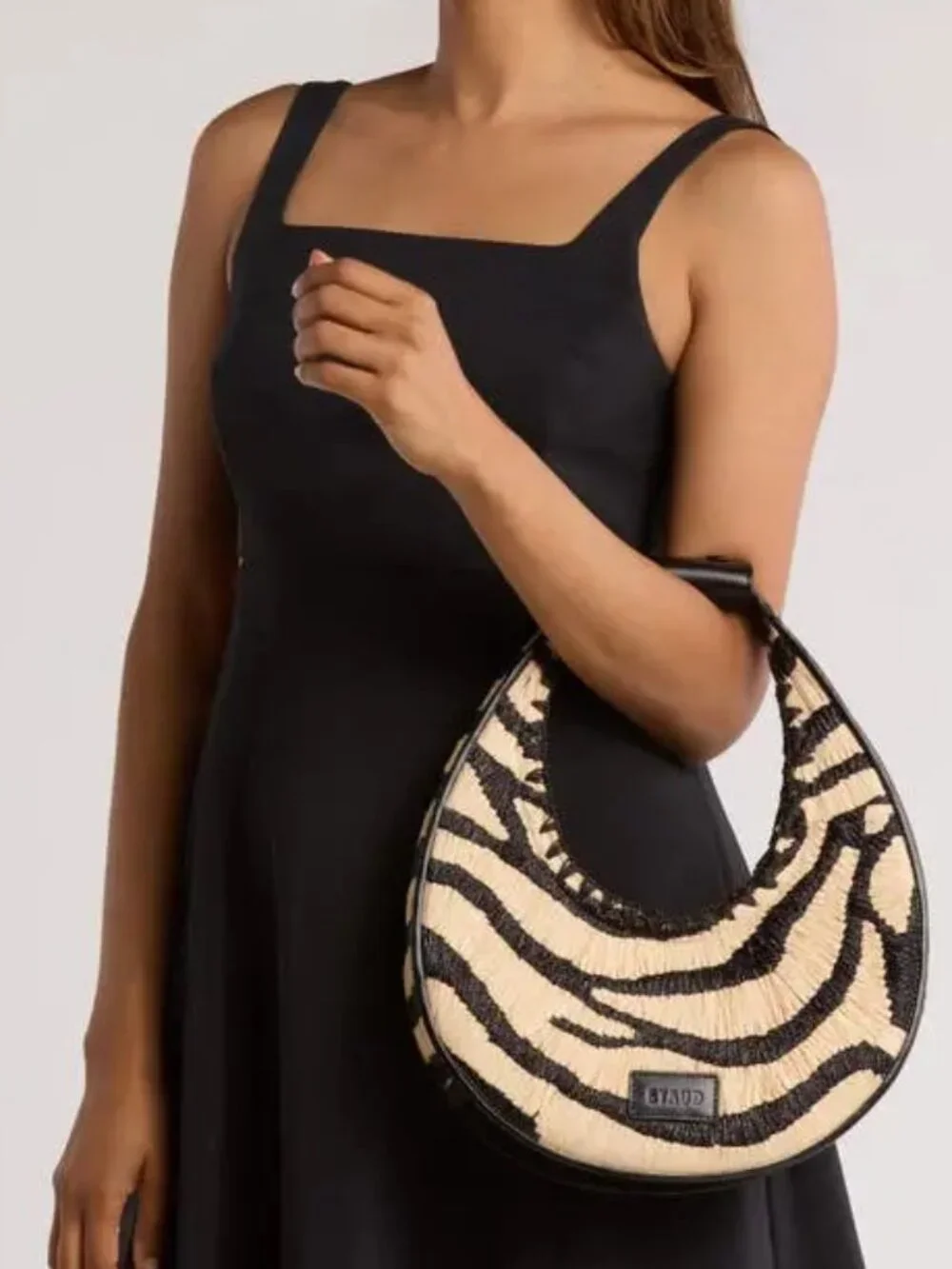 STAUD Moon Raffia Tote